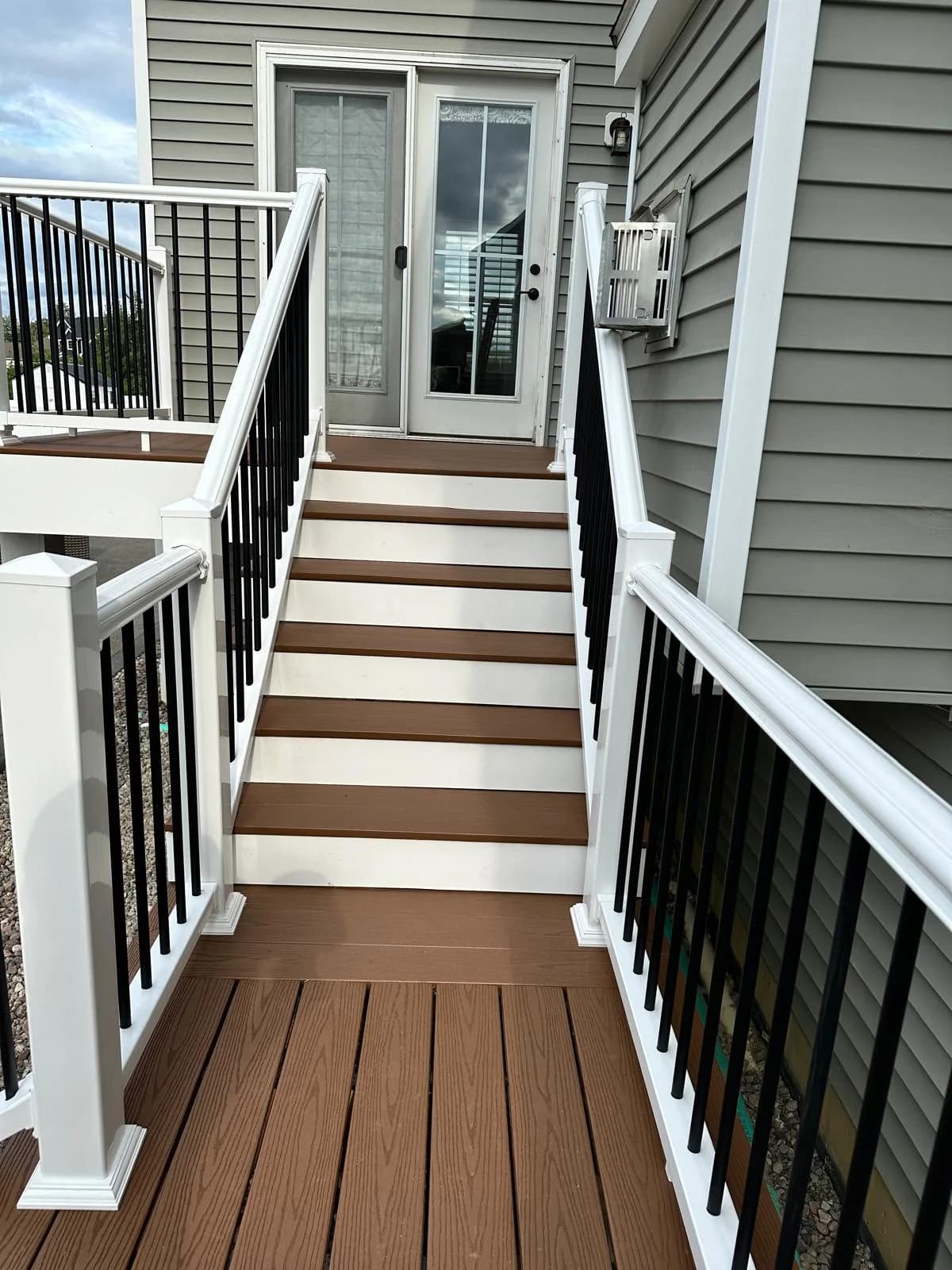 Raised deck staircase close-up — Buffalo NY