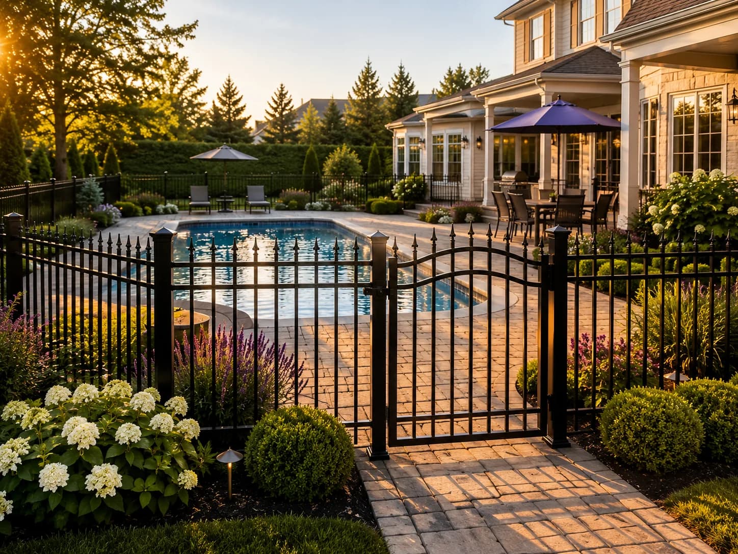 Aluminum pool fence completed by Buffalo Fence & Deck in Hamburg, NY