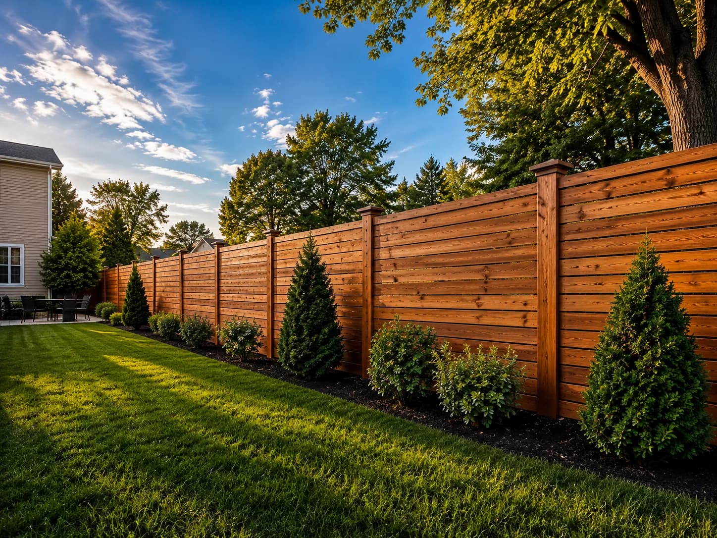 Cedar privacy fence completed by Buffalo Fence & Deck in Amherst, NY