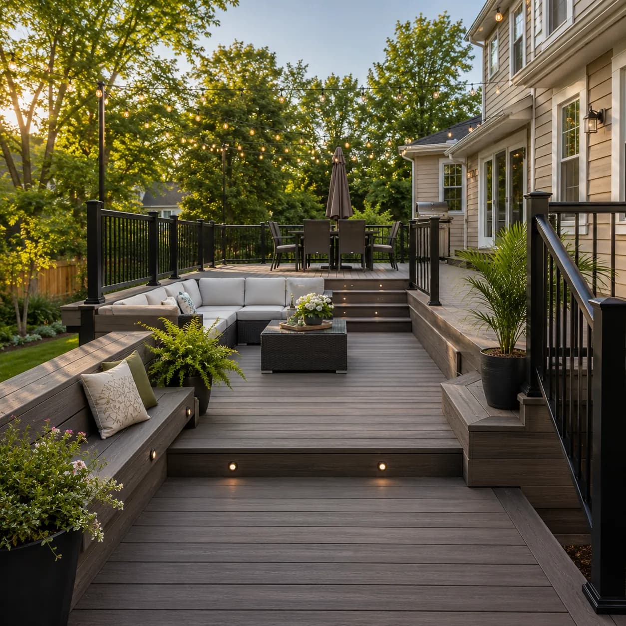 Composite deck installed in Buffalo NY by Buffalo Fence & Deck