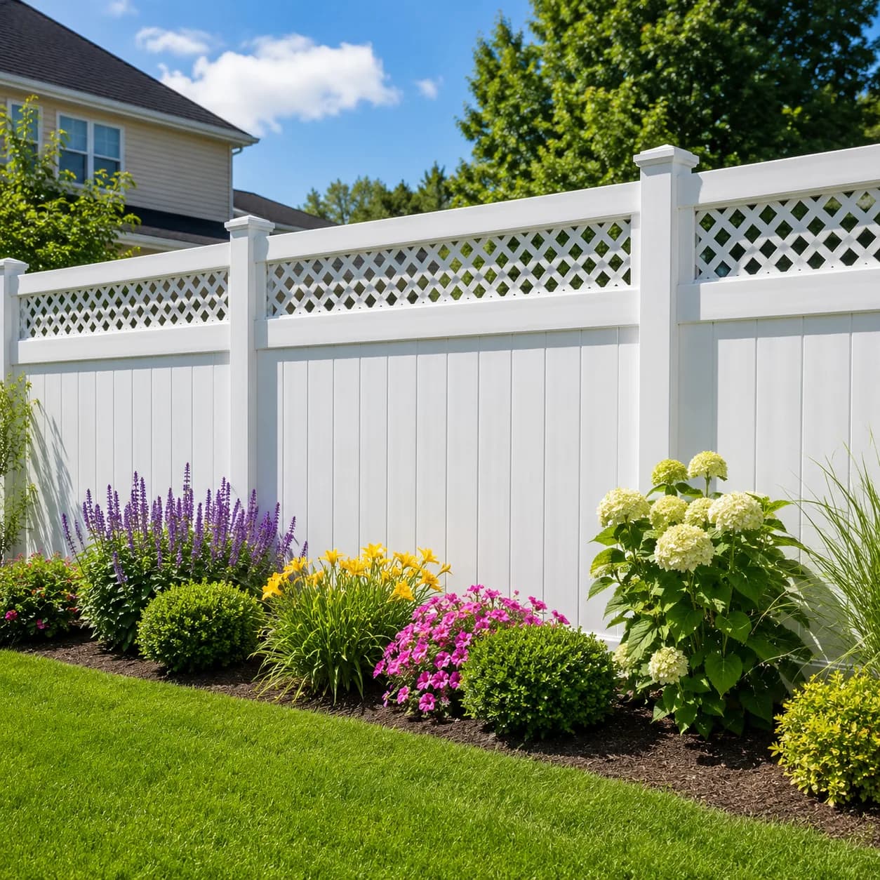 White vinyl fence installed in Buffalo NY by Buffalo Fence & Deck