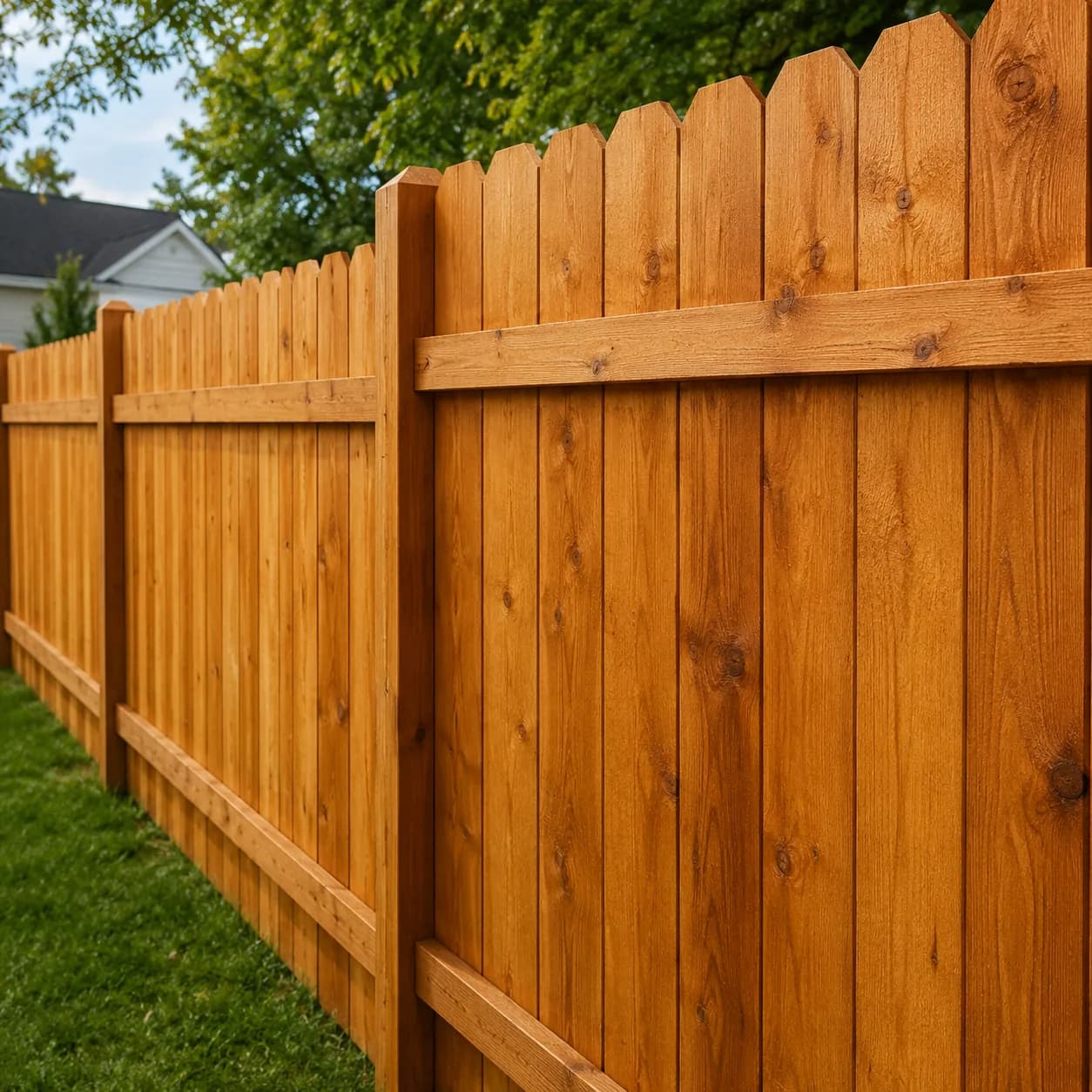 Wood privacy fence installed in Buffalo NY by Buffalo Fence & Deck